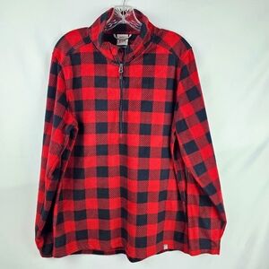 Avalanche Buffalo Check Plaid 1/4 Zip Fleece Pullover Men's Med Rugged Outdoors